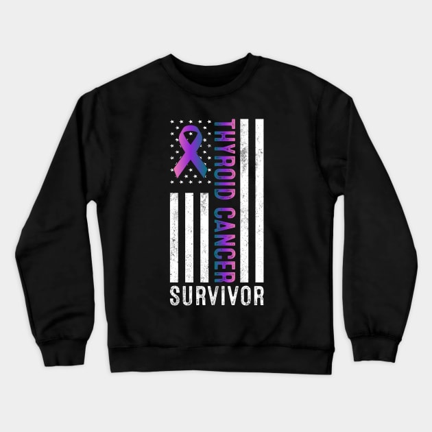 Thyroid Cancer Survivor Crewneck Sweatshirt by Kingdom Arts and Designs